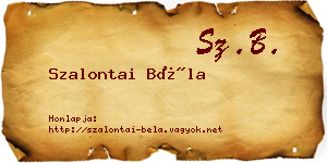 Szalontai Béla névjegykártya