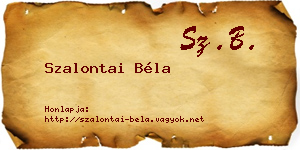 Szalontai Béla névjegykártya